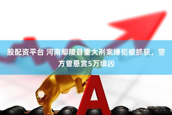 股配资平台 河南鄢陵县重大刑案嫌犯被抓获，警方曾悬赏5万缉凶