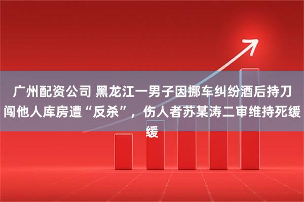 广州配资公司 黑龙江一男子因挪车纠纷酒后持刀闯他人库房遭“反杀”，伤人者苏某涛二审维持死缓